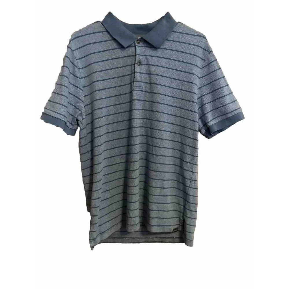 Eddie Bauer Classic Fit Button-Up Shirt Men's Size M Blue Short Sleeve Striped - Picture 1 of 9